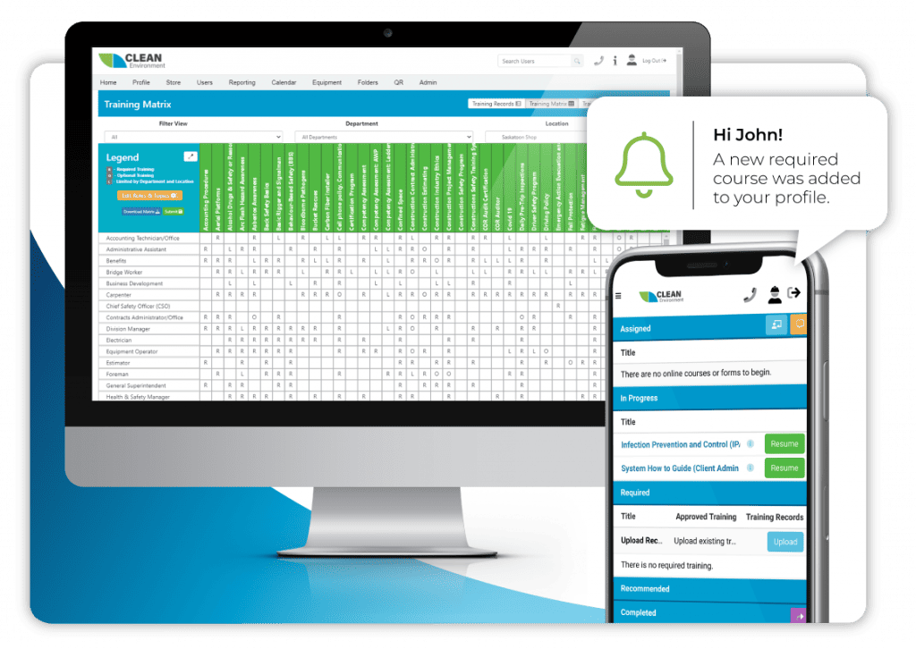 training matrix software by BIS safety software
