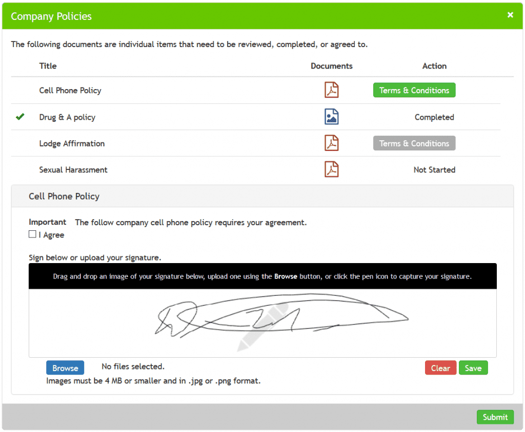 digital signature screenshot