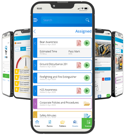 Mobile screen showing list of training courses