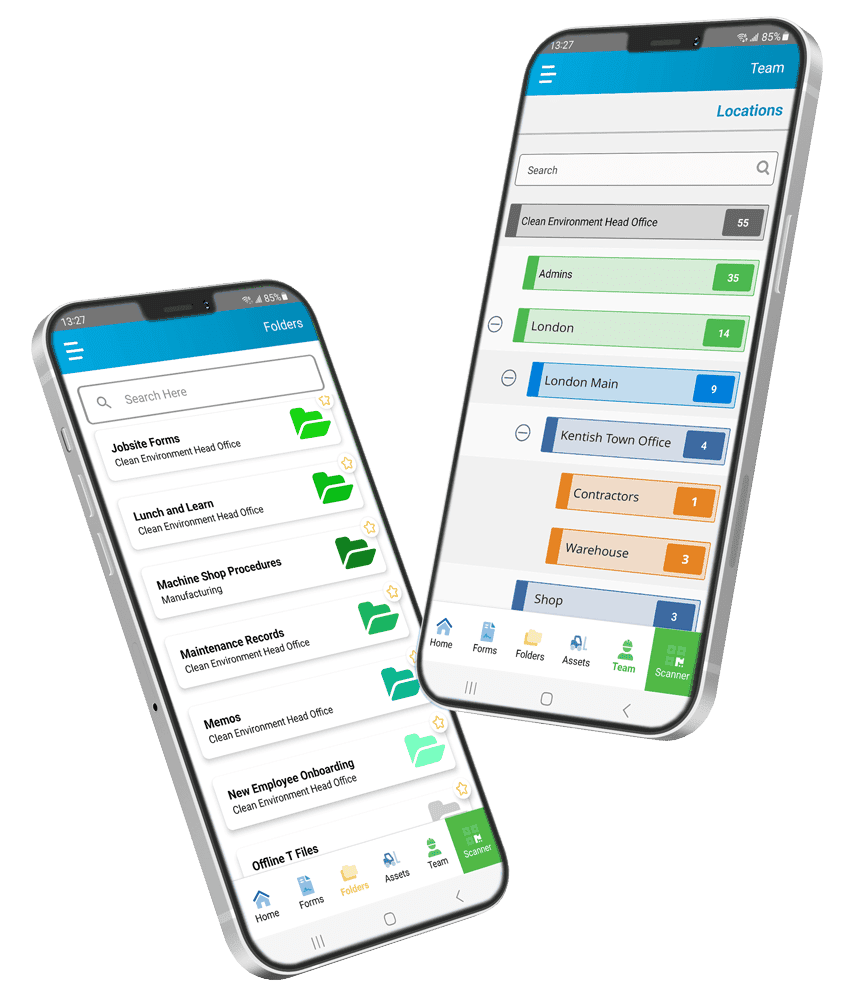 Mobile App for Safety Management with Digital Folders.