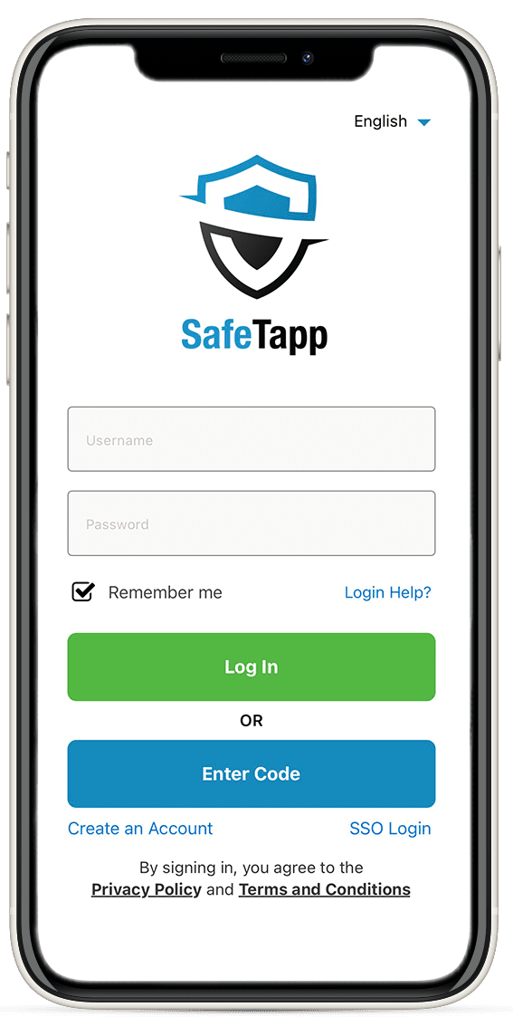 Occupational safety and health application on a smartphone
