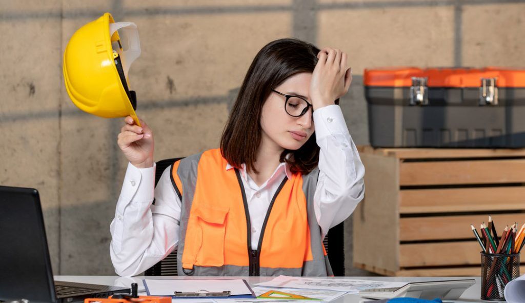 a stressed female worker