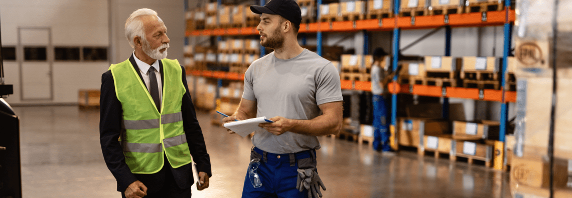 Warehouse safety inspection in progress
