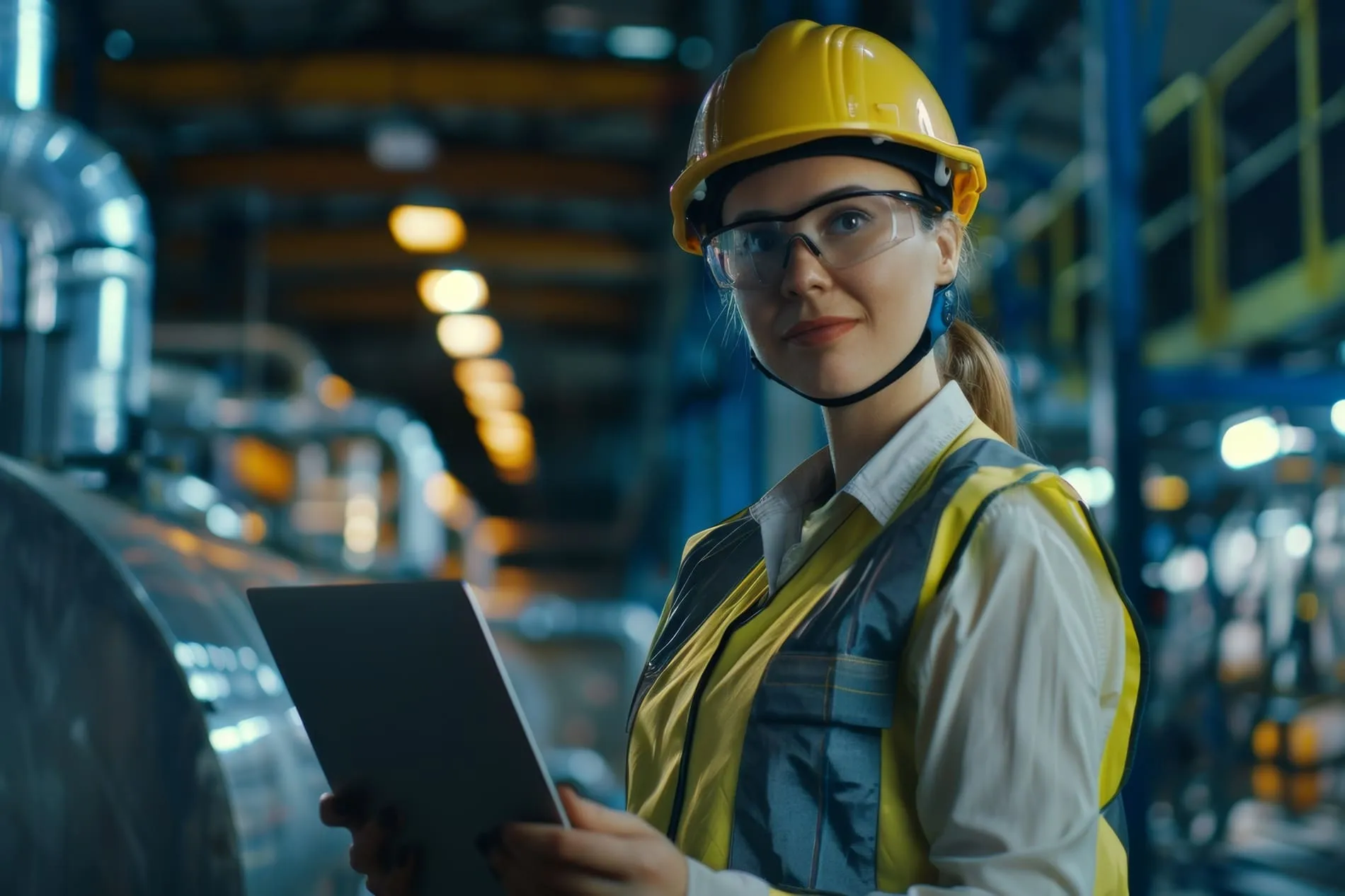 portrait of a young women at a worksite