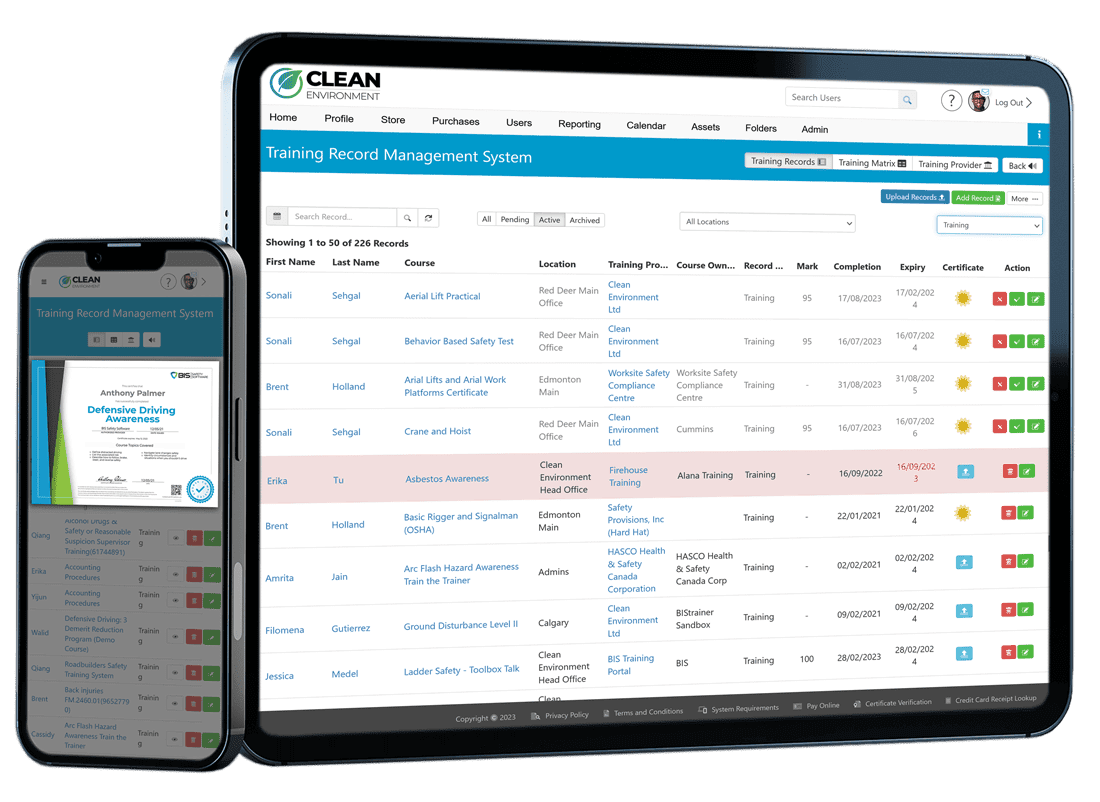 employee and contractor training record software online